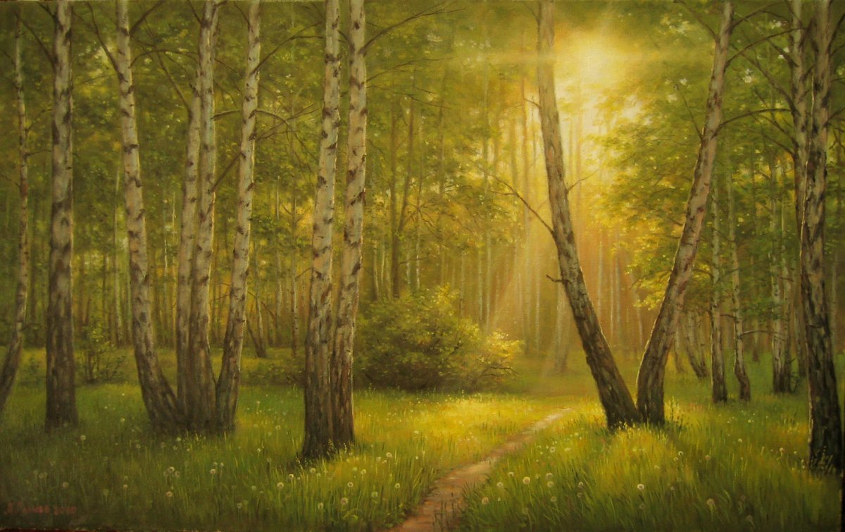 Живопись на холсте по номерам "Лесное озеро", 40 х 50 см