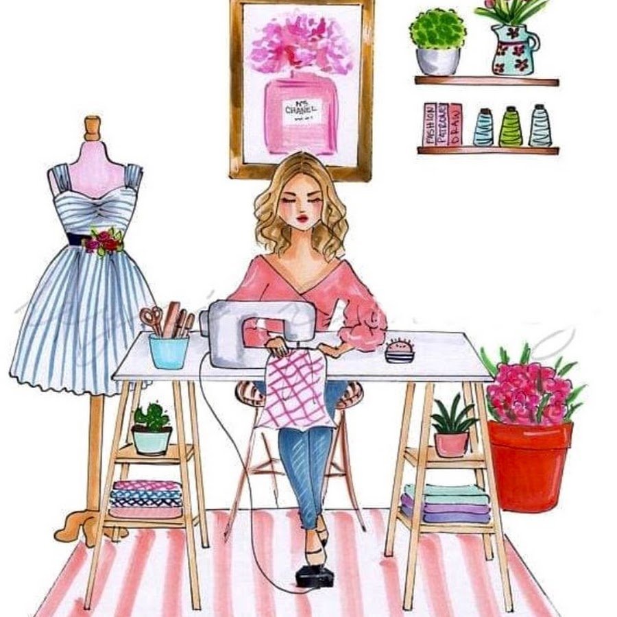 Швея рисунок иллюстрация