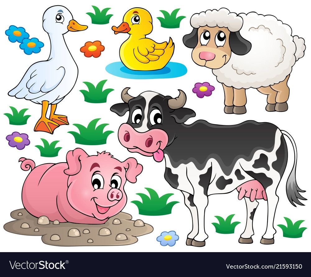 Мультяшные сельскохозяйственные животные