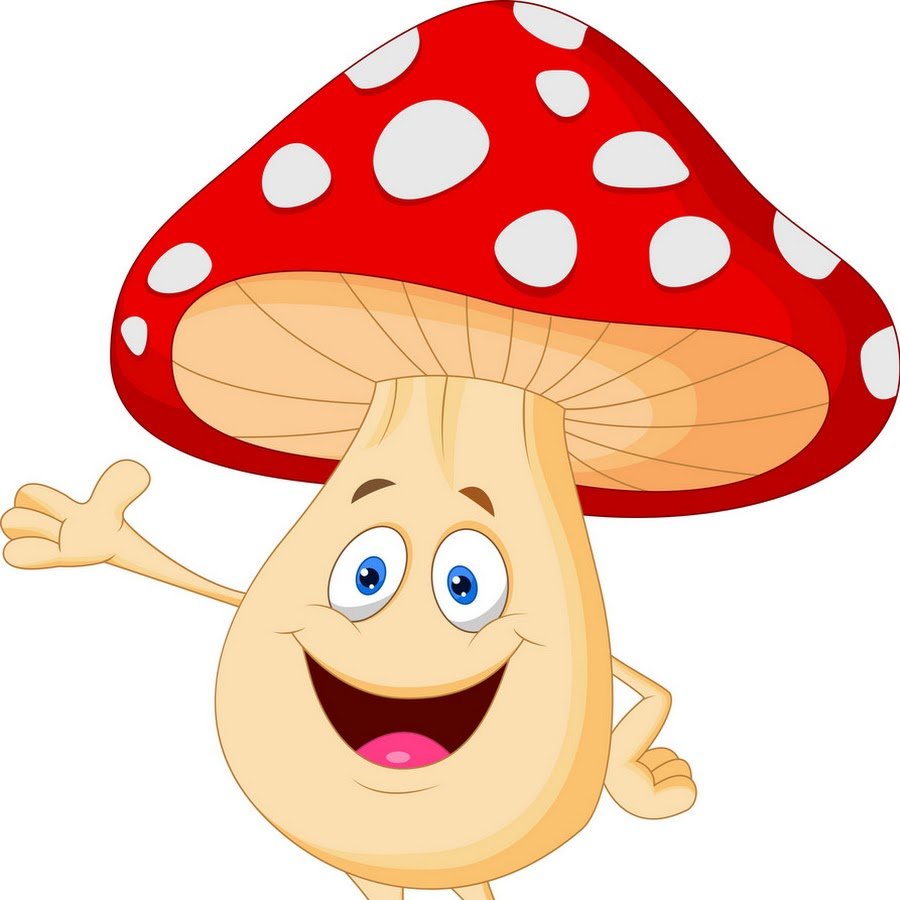 Мультяшные грибы с глазами