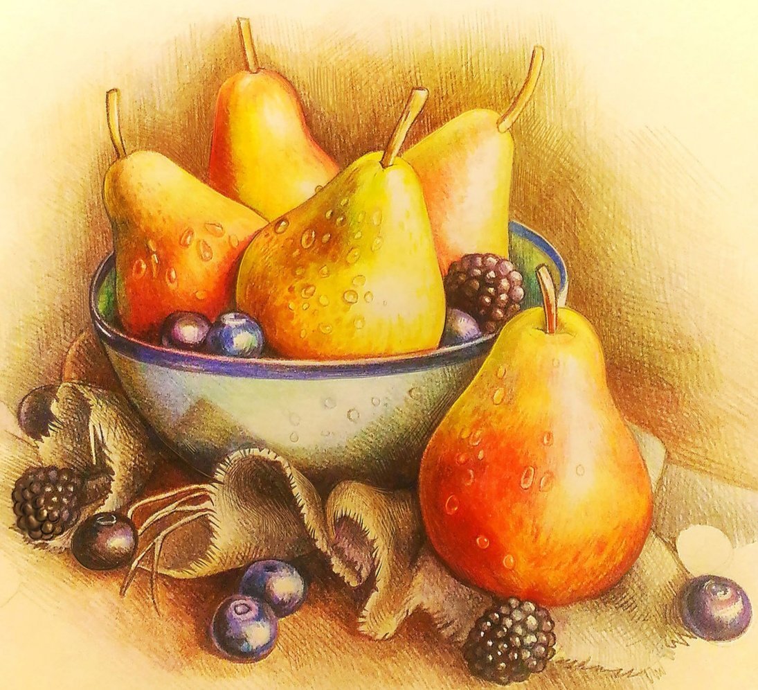 Натюрморт ягод и фруктов