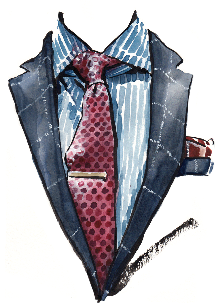 Галстук акварель