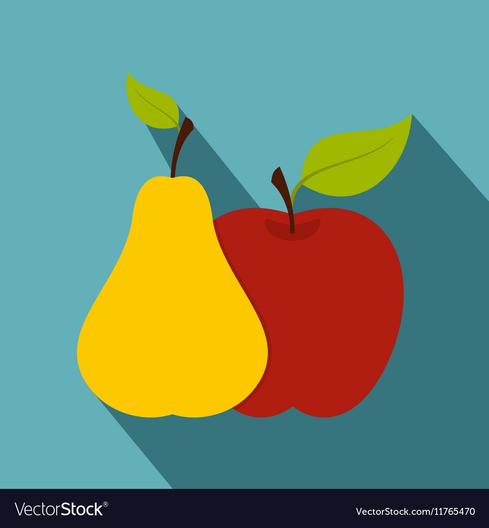 Шаблон яблока и груши для аппликации