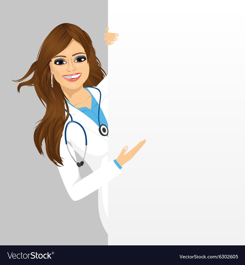 Нарисованная девушка врач