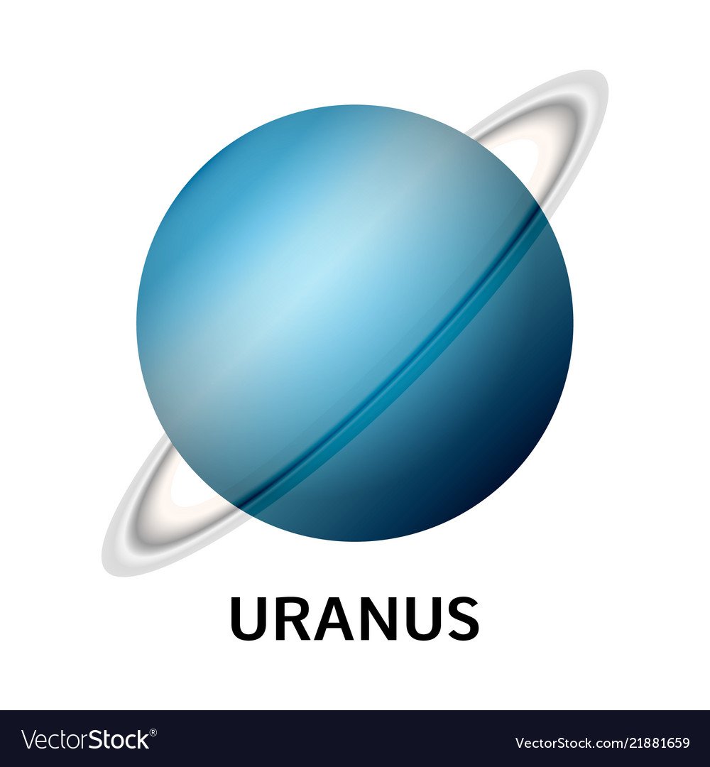 Уран Планета на белом фоне
