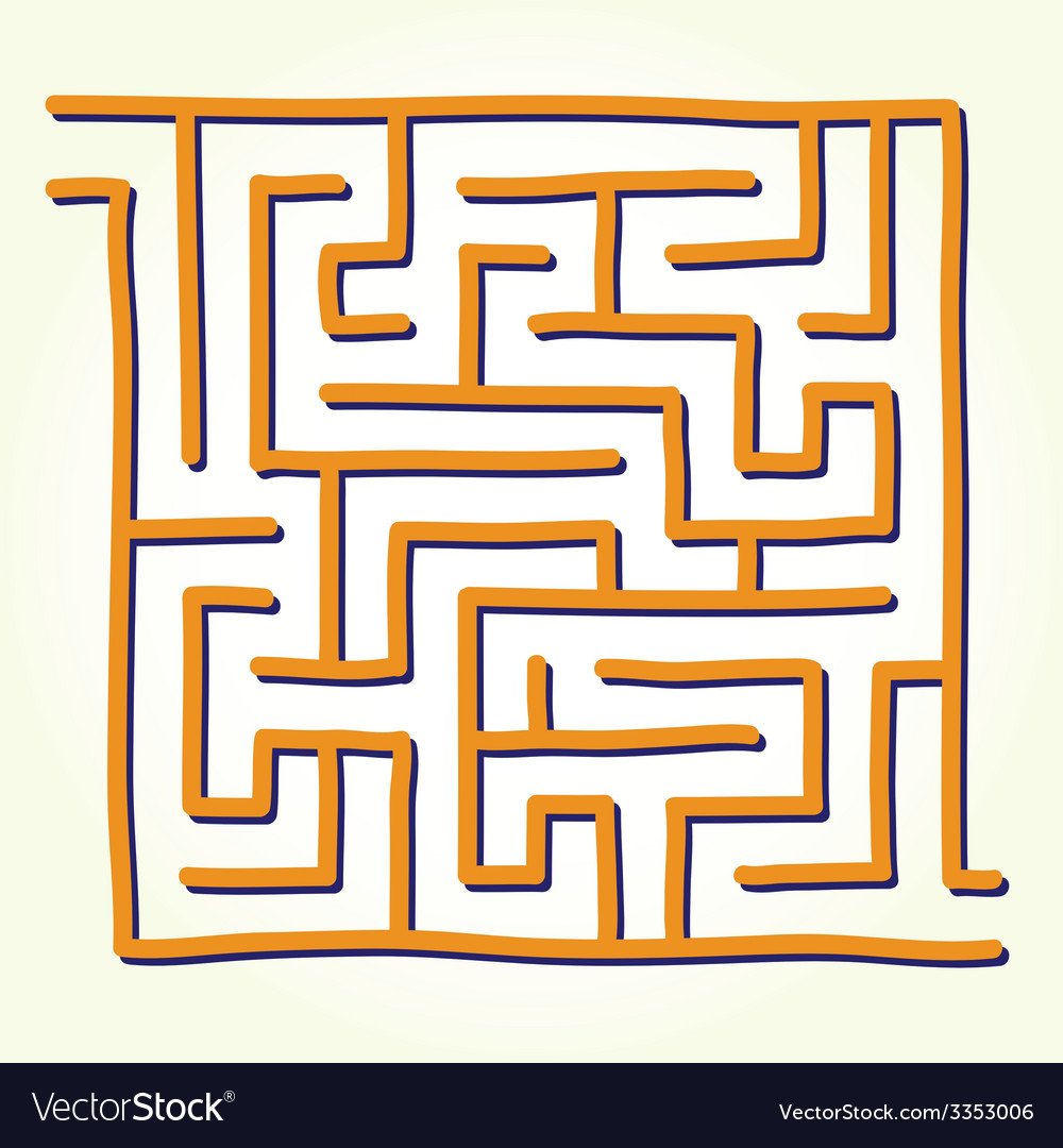Лабиринт на белом фоне