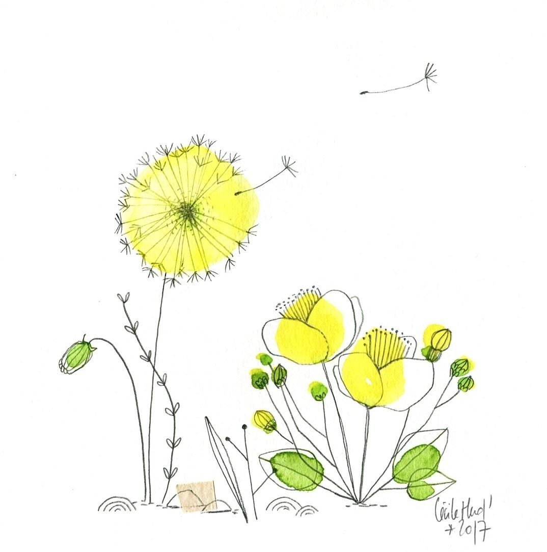 Милый одуванчик рисунок