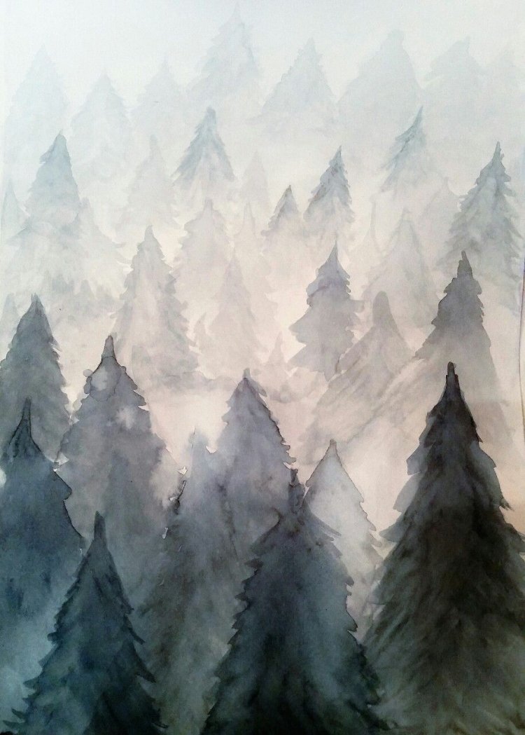 Скандинавские пейзажи акварелью