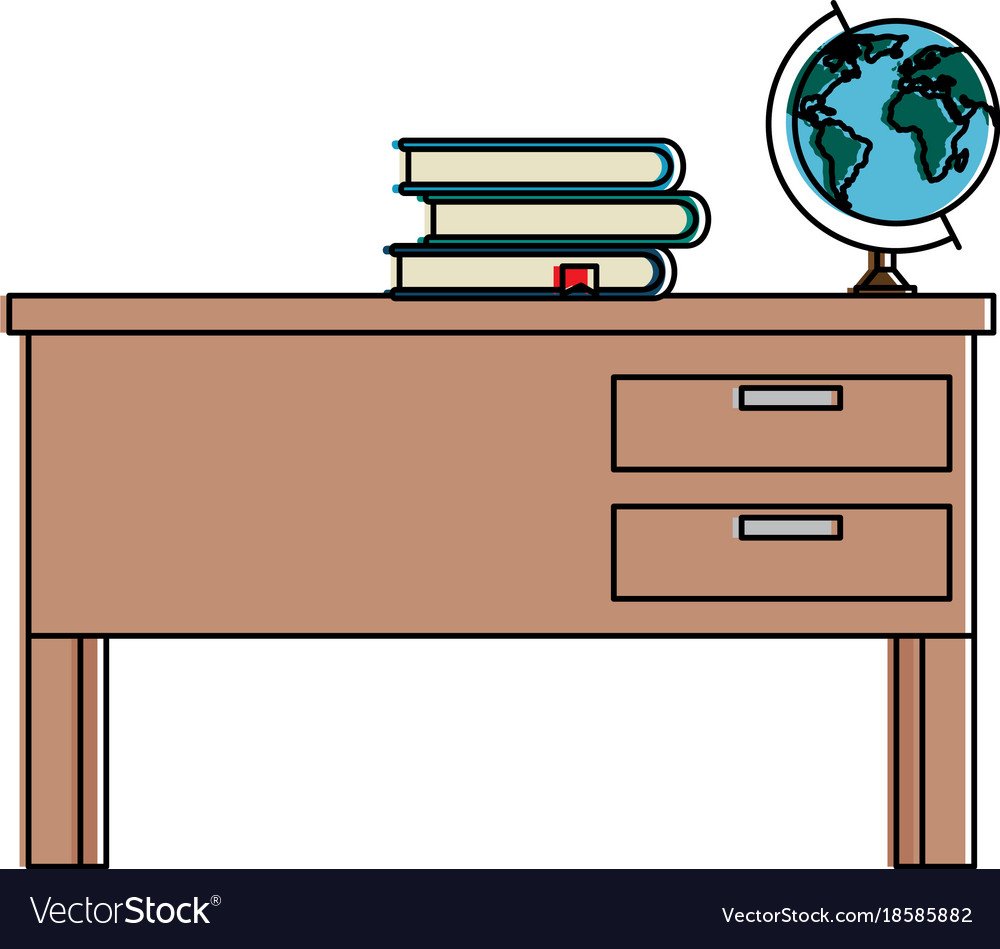 Стол учителя на прозрачном фоне