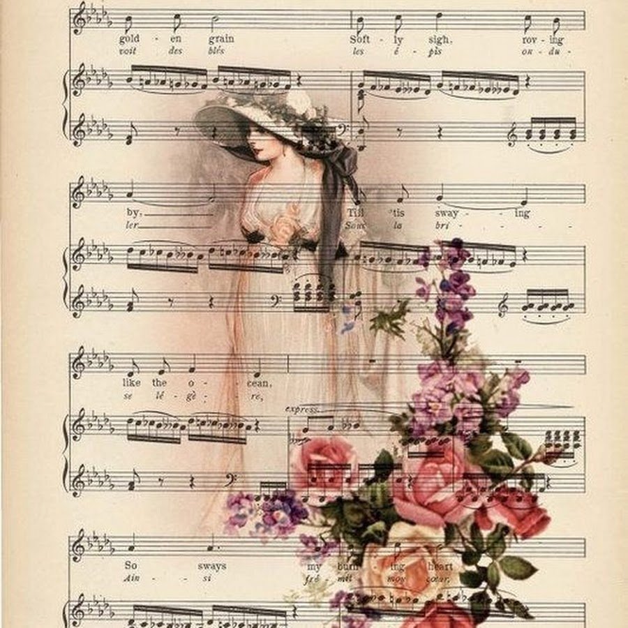 Нотные страницы для декупажа