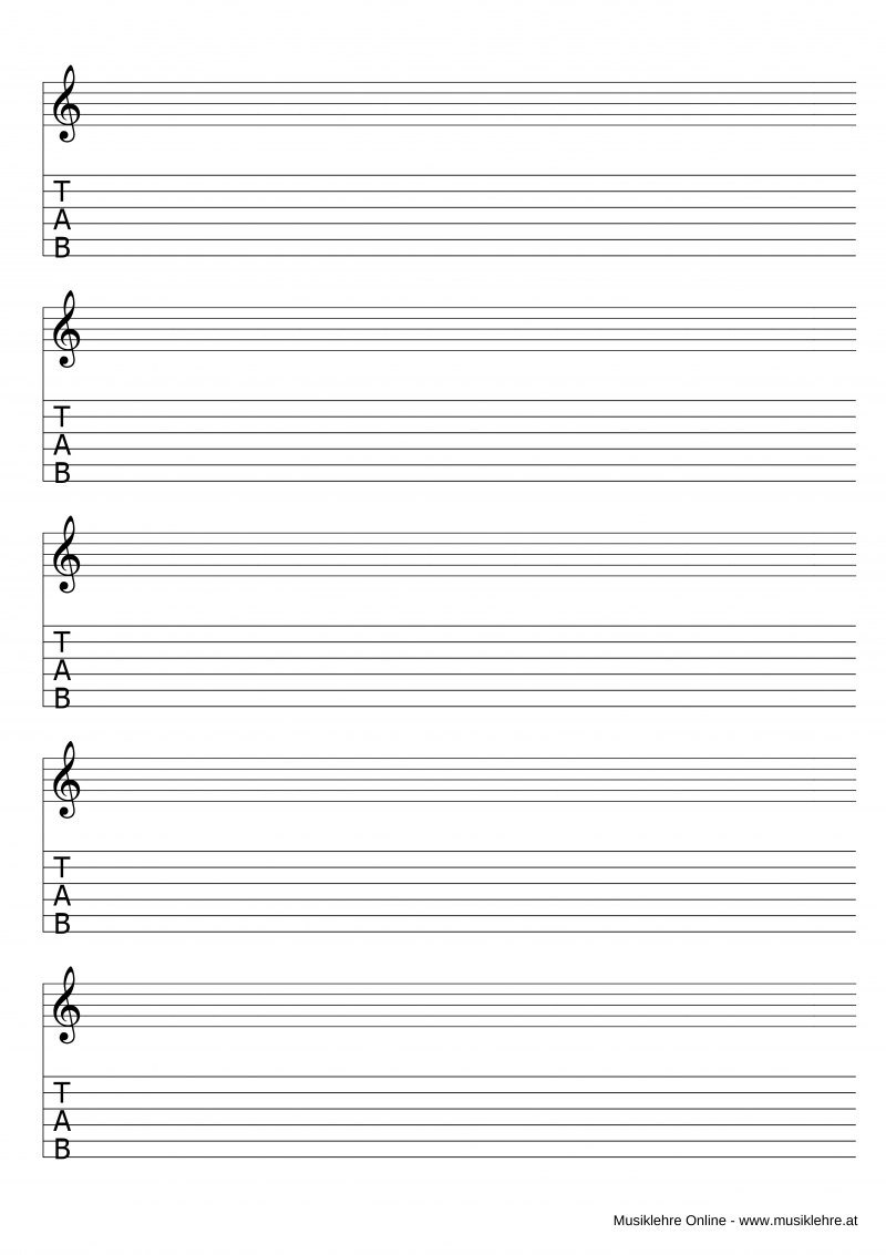 Нотный стан табулатура а4