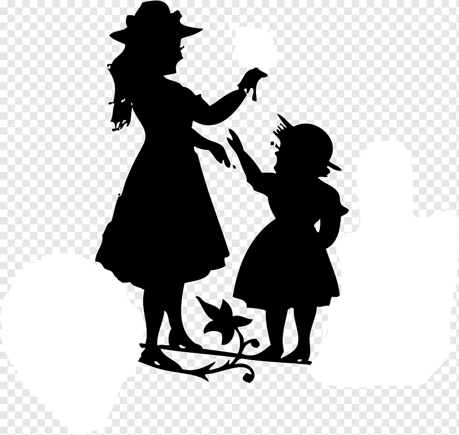 Силуэты семьи с детьми