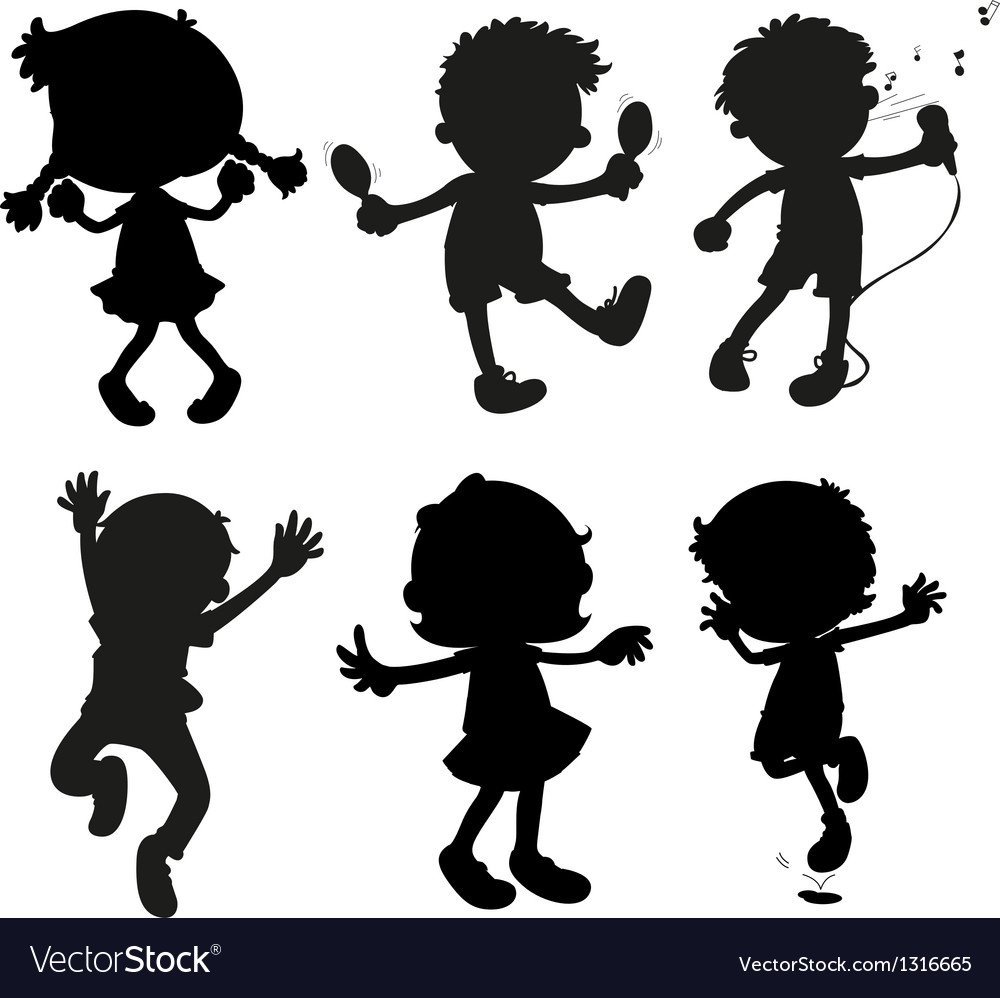 Силуэт мальчика с шариками