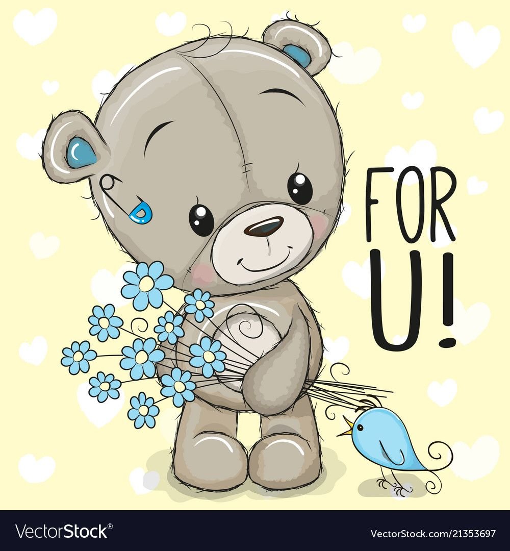 Тедди мультяшки с буквами