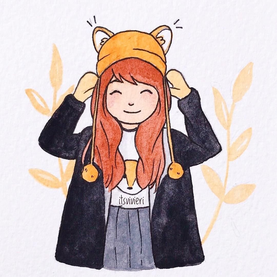 Милые рисунки девочек для скетчбука