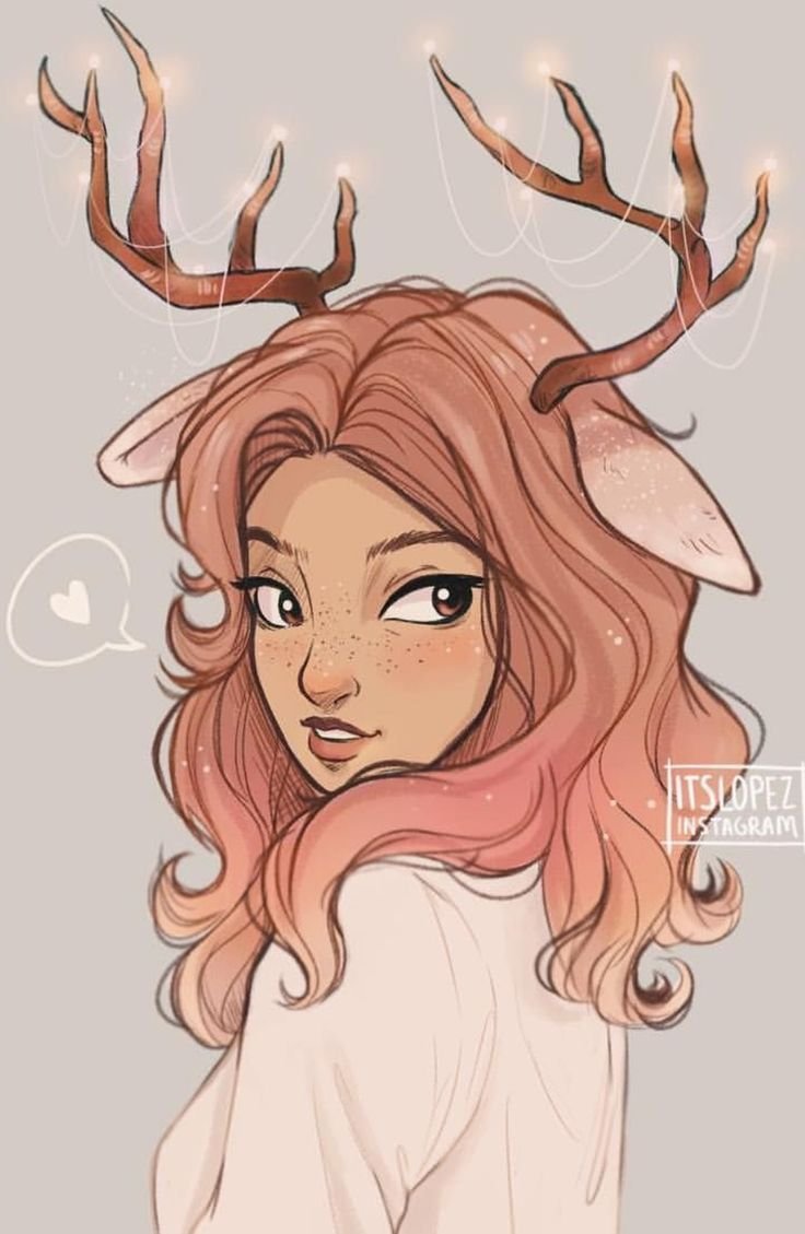 Олень в мультяшном стиле