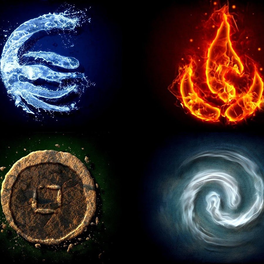 4 Элемента стихий огонь вода земля воздух