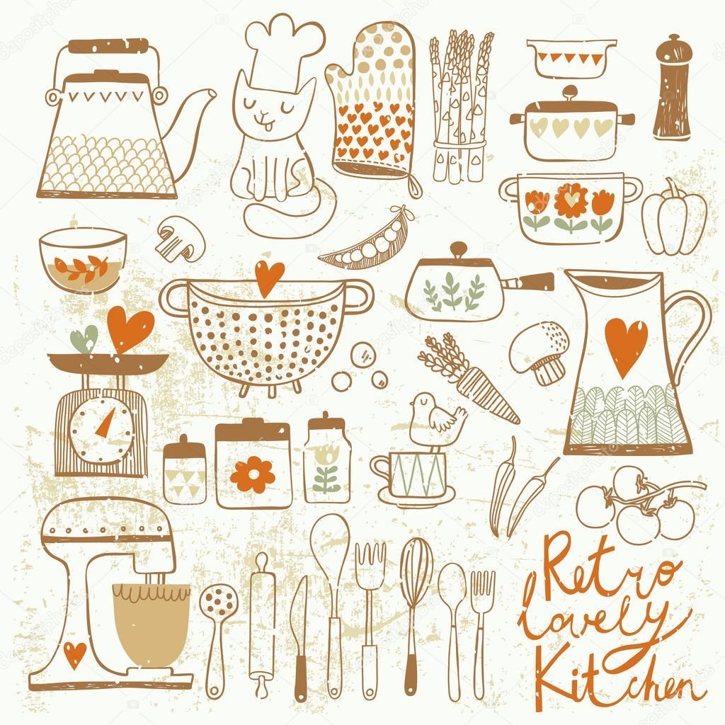 Нарисованный текстиль для кухни