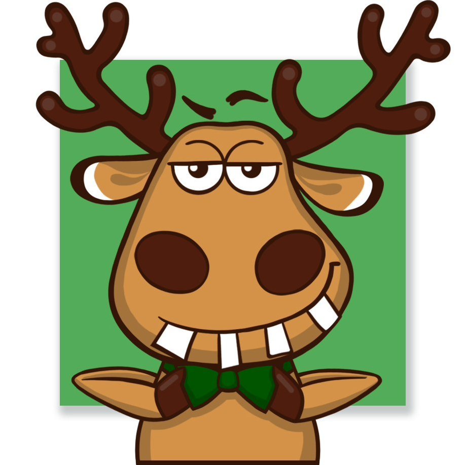 Круглые олени мультяшки