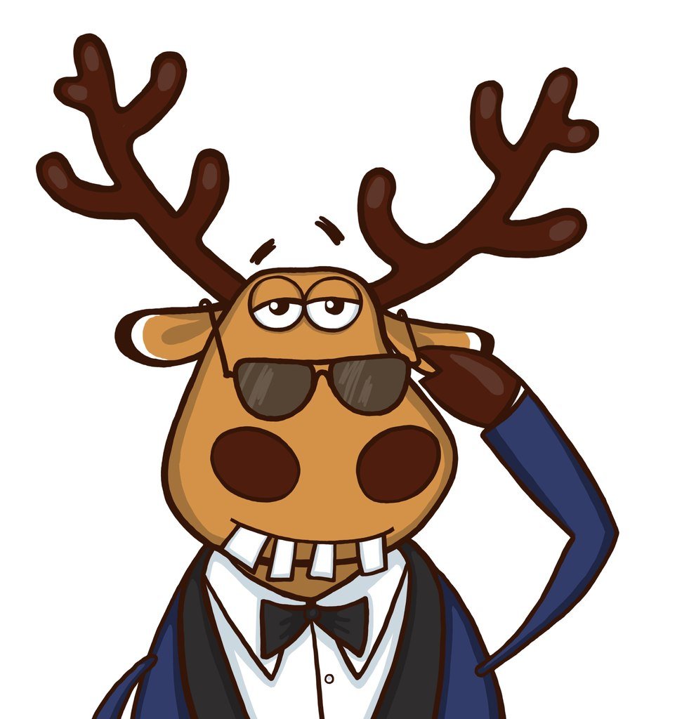 Олень пятится