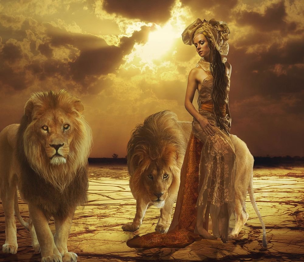 Дама со львом