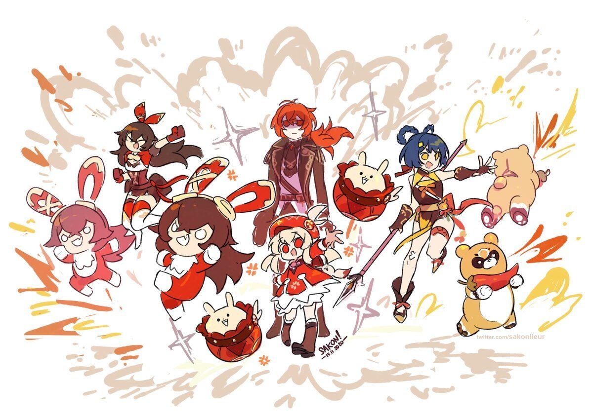 Герои аниме Геншин Импакт персонажи