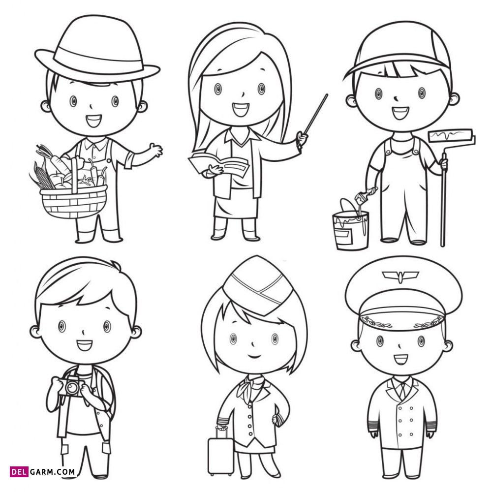 Рисунок для раскрашивания профессии много
