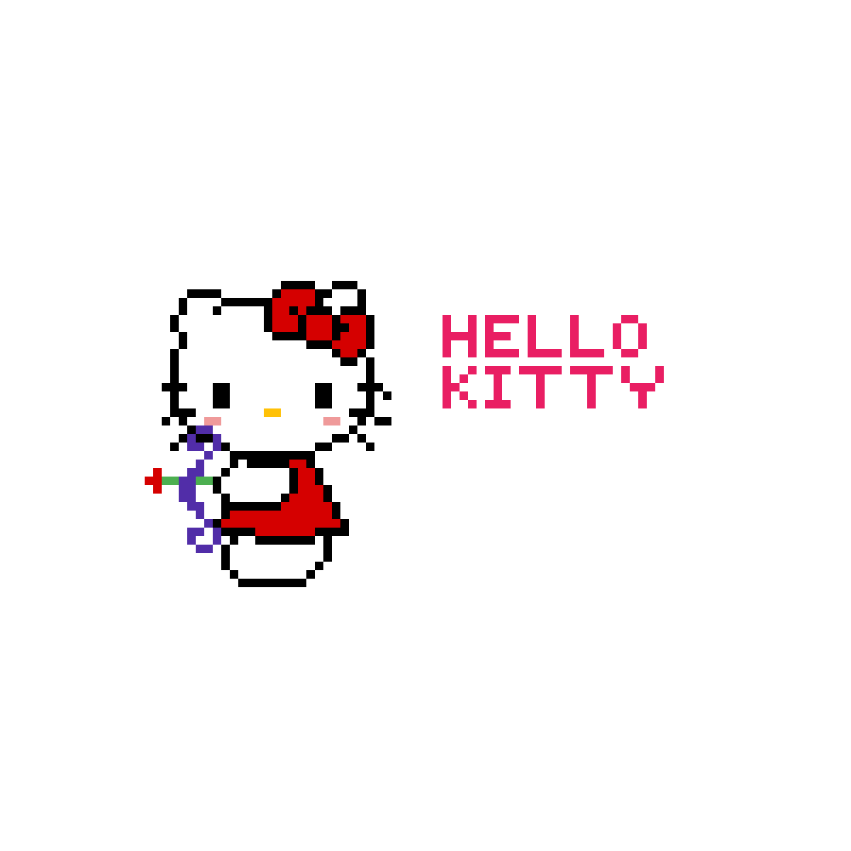Пиксель арт hello Kitty