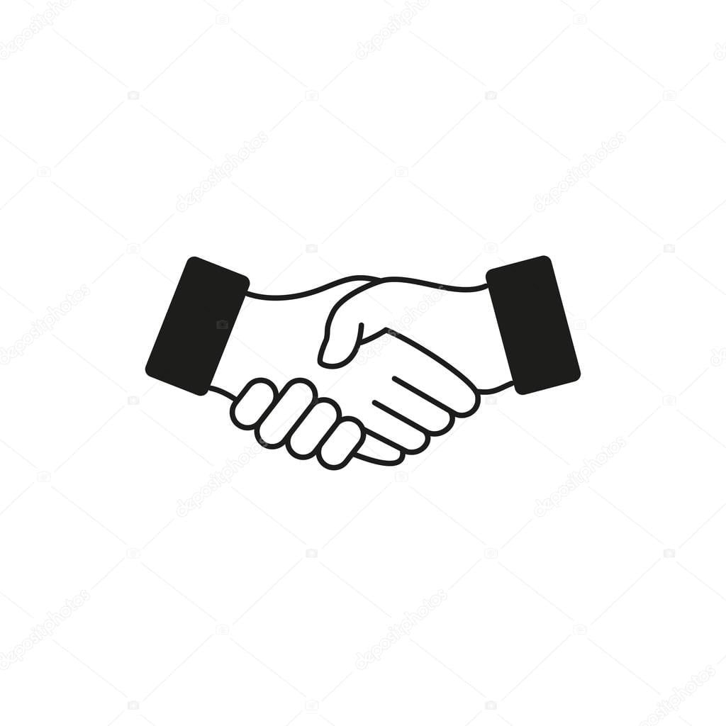 Рукопожатие иконка на белом фоне