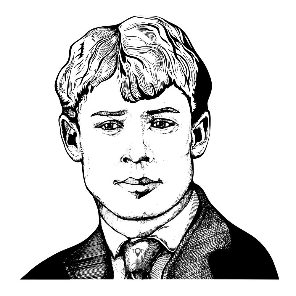 Сергей Есенин портрет вектор