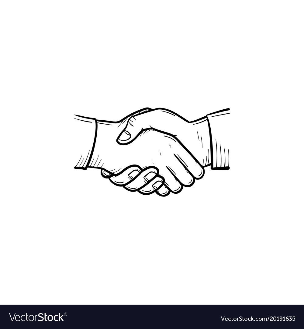 Рукопожатие рисунок карандашом