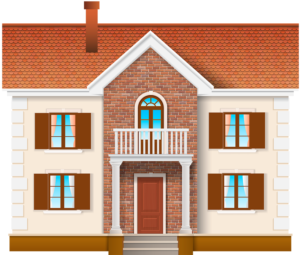 Кирпичный домик мультяшный