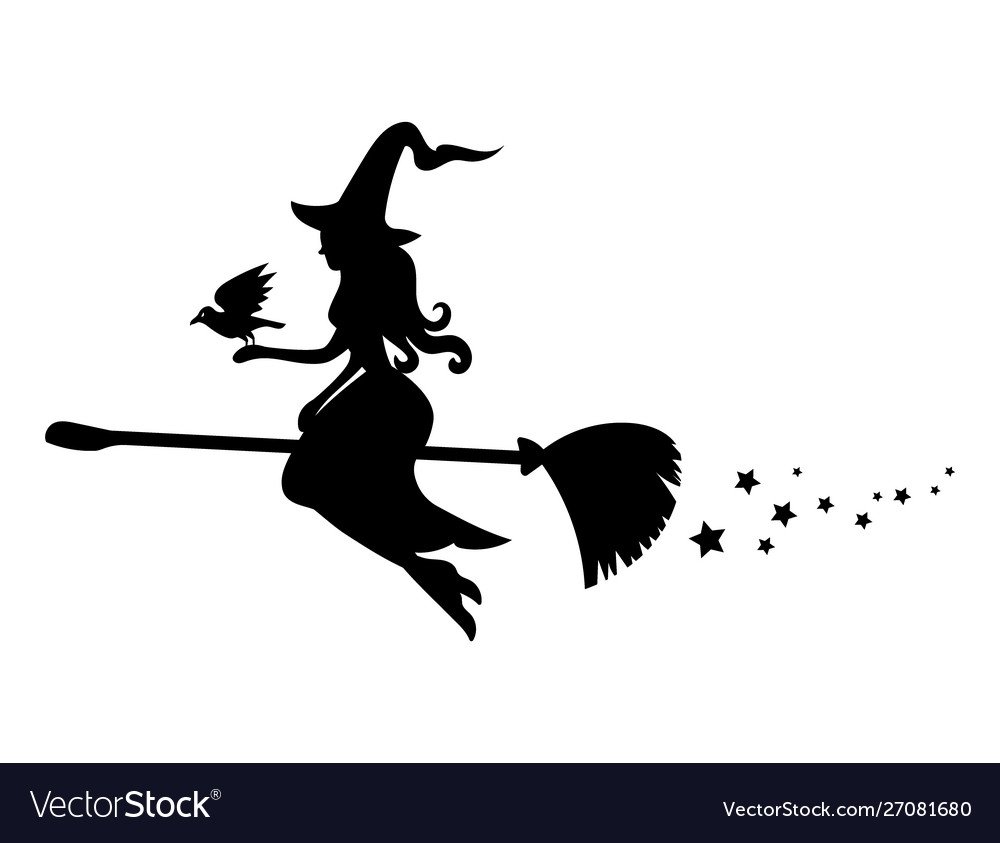 Шарж ведьма на метле