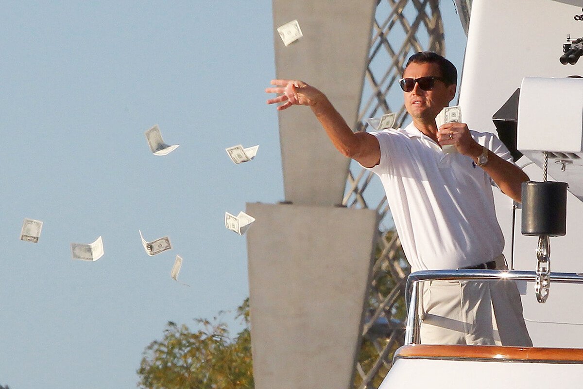 Ди Каприо волк с Уолл стрит деньги