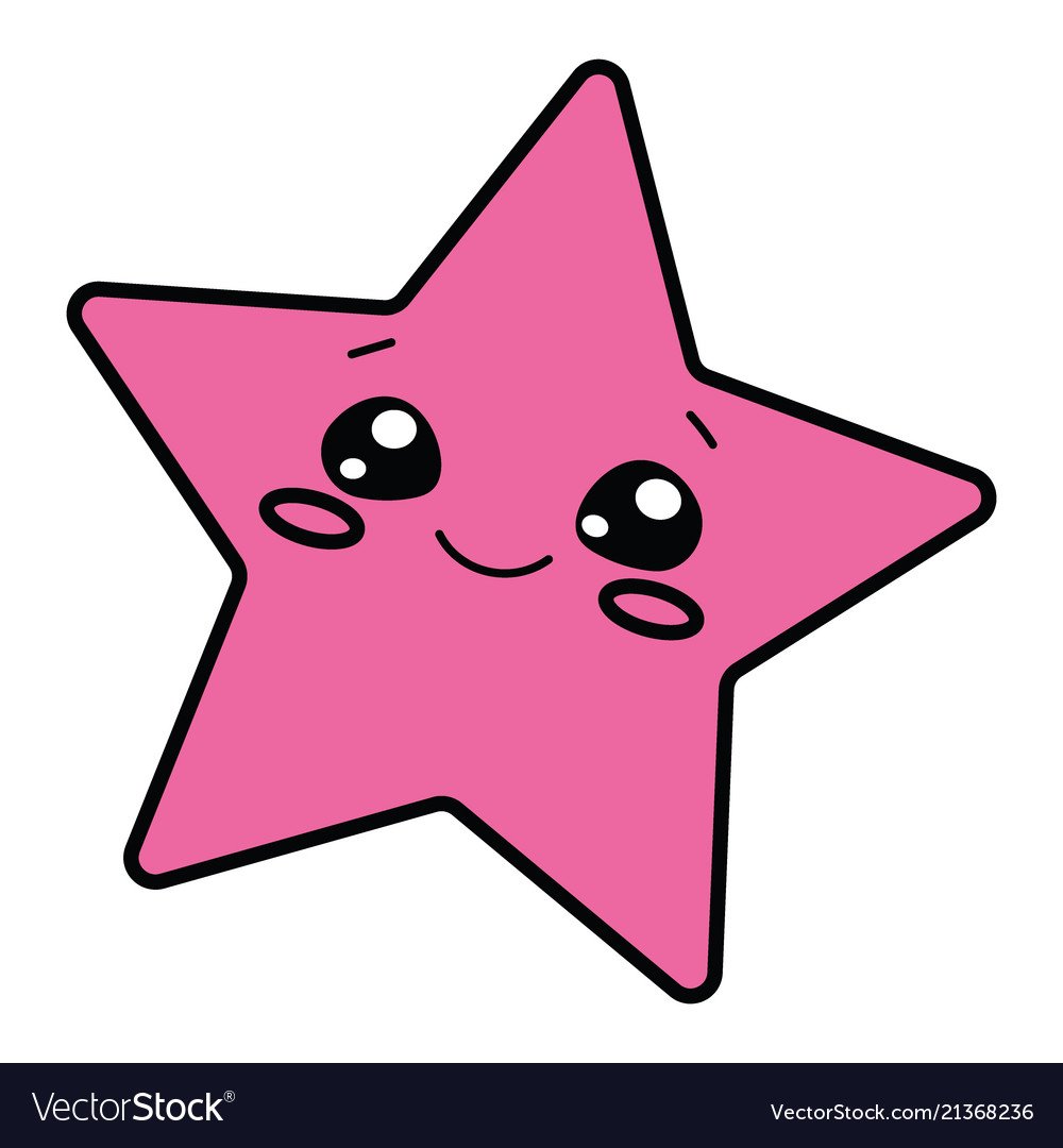 Звезды мультяшные розовые