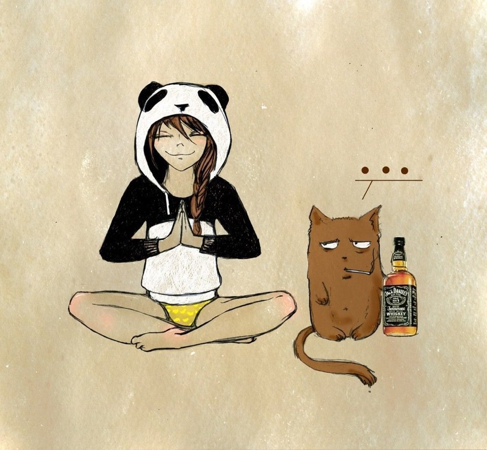 Девочка Панда и кот Барсик