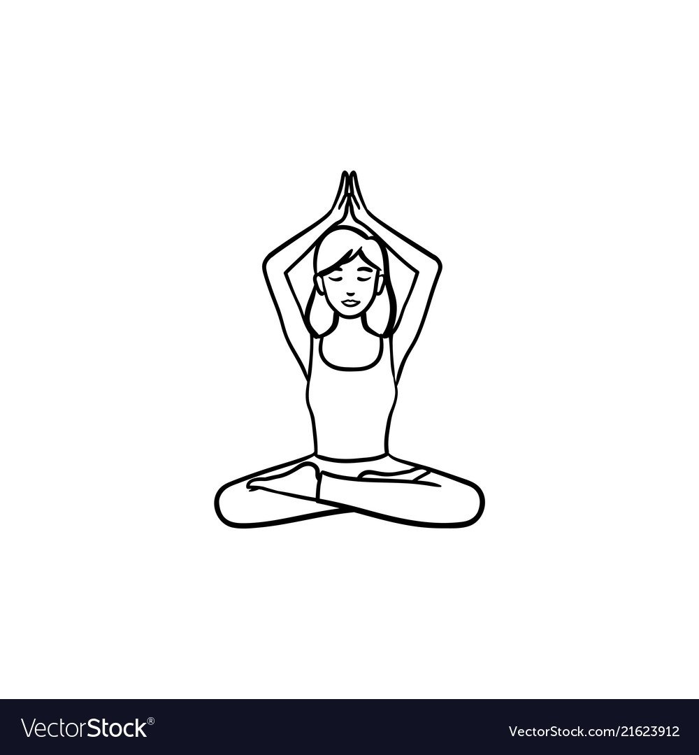 Девушка поза лотоса с поднятыми руками