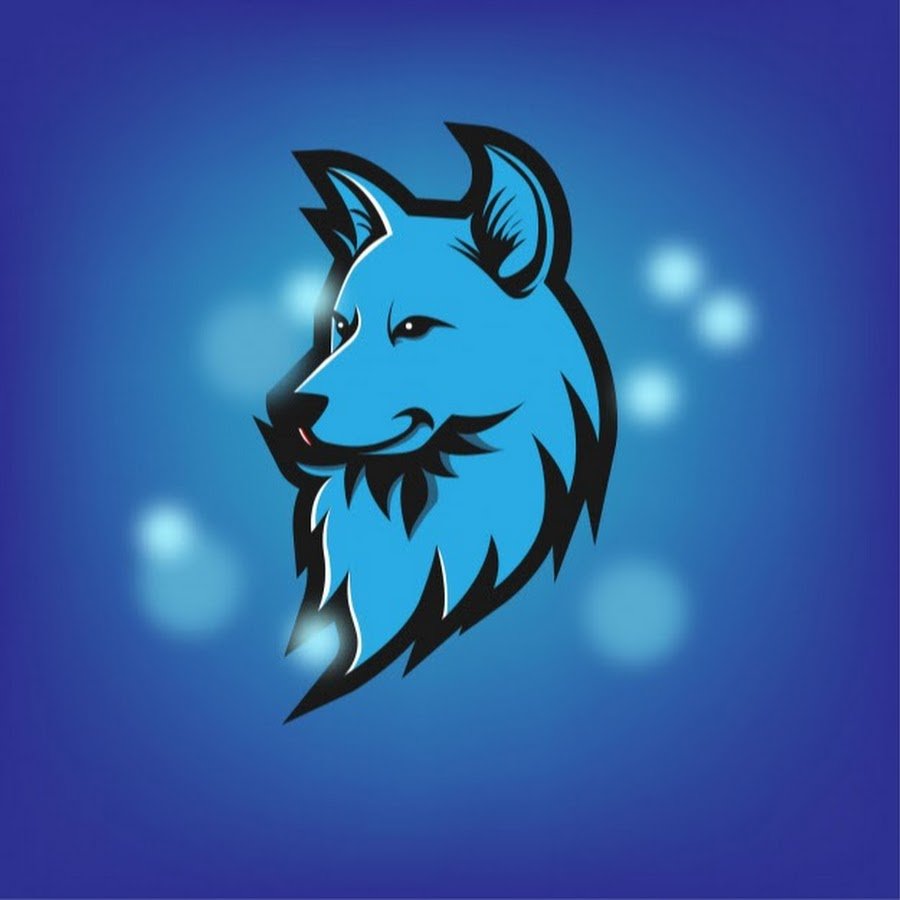 Волк на голубом фоне