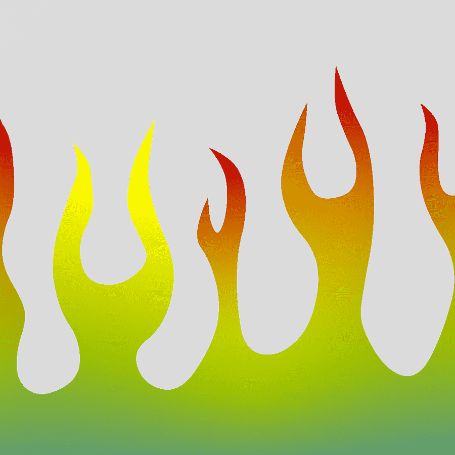 Языки пламени на белом фоне