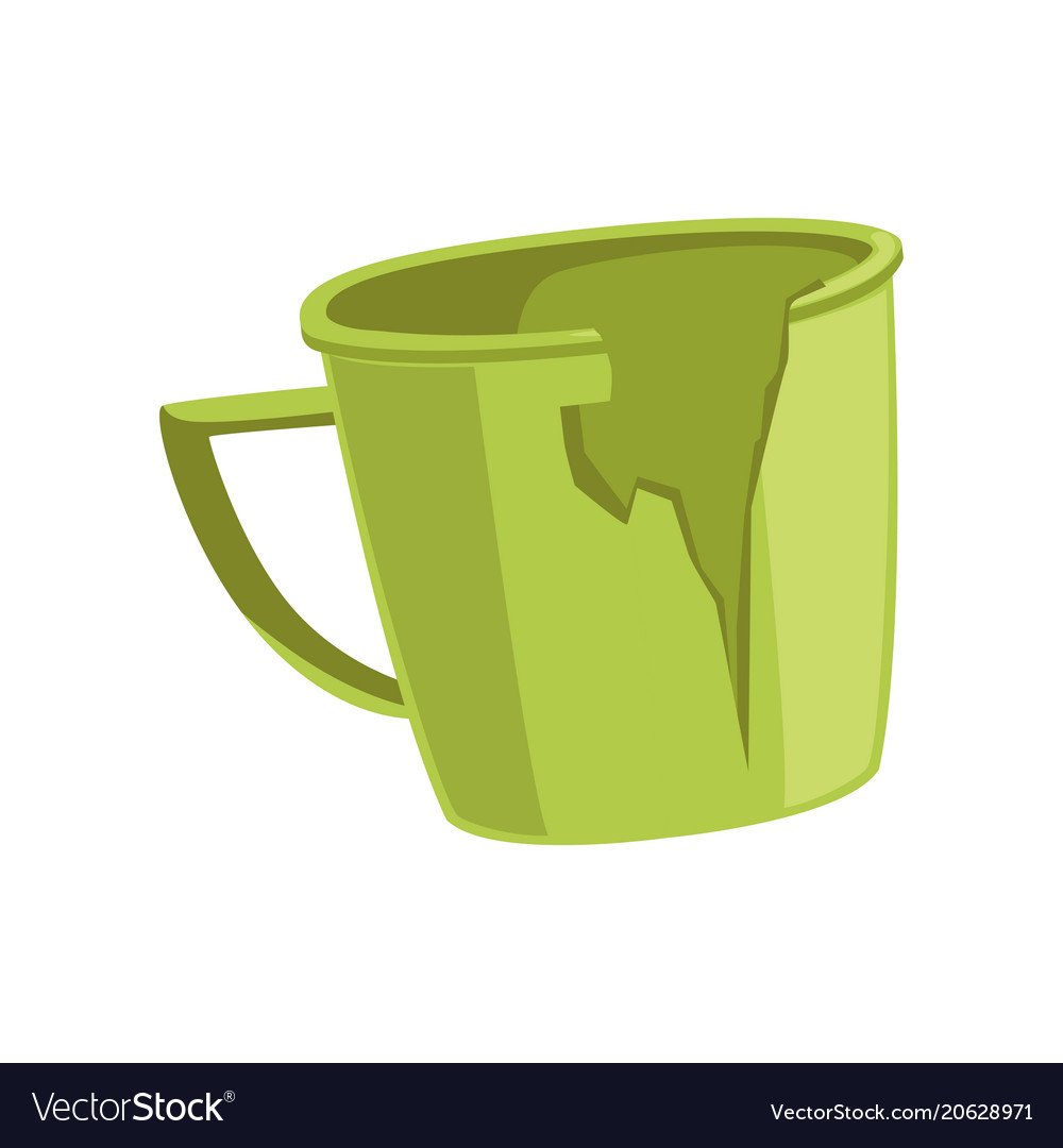 Разбитая Кружка на белом фоне