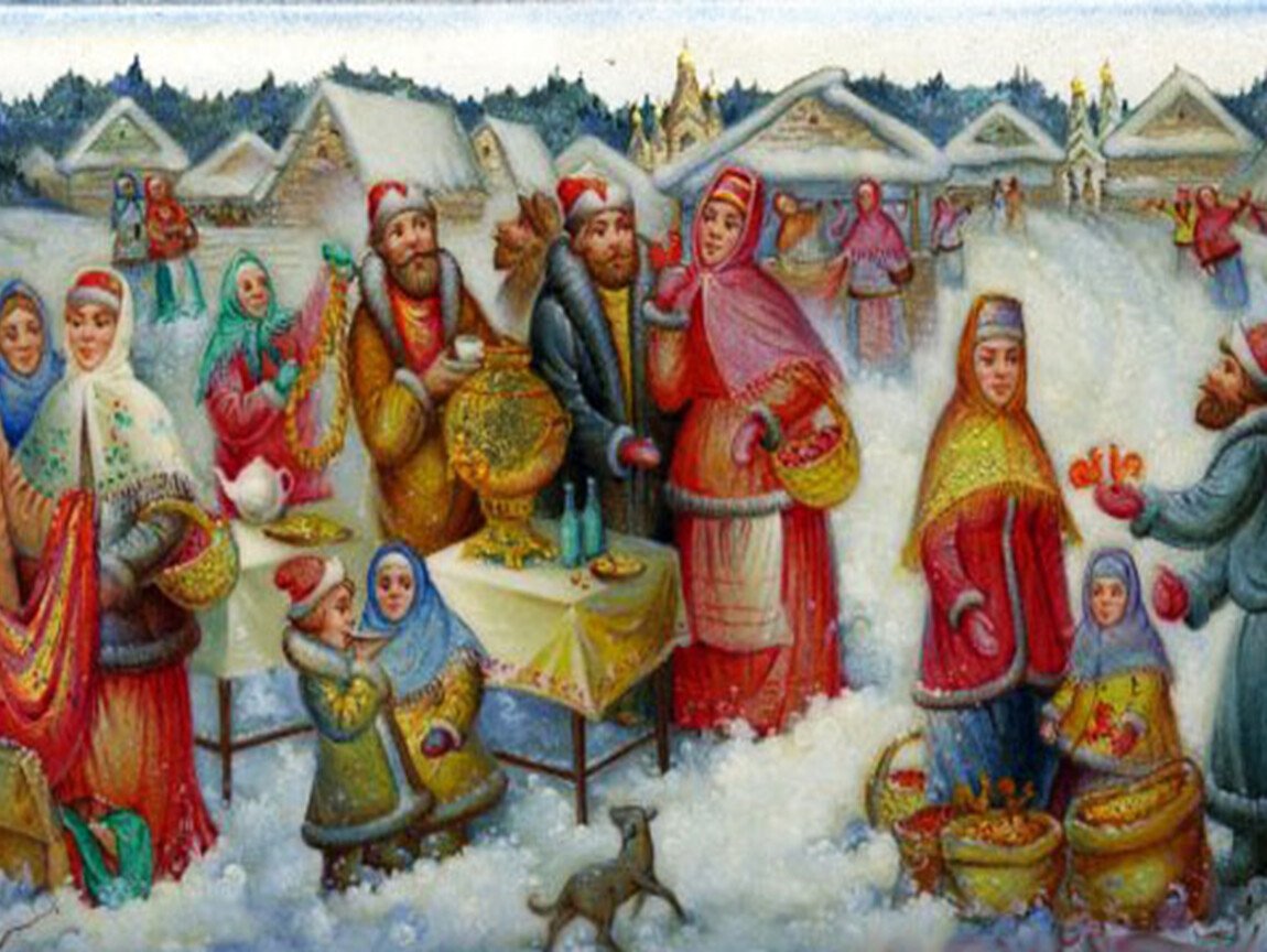 Федоскинская миниатюра Масленица