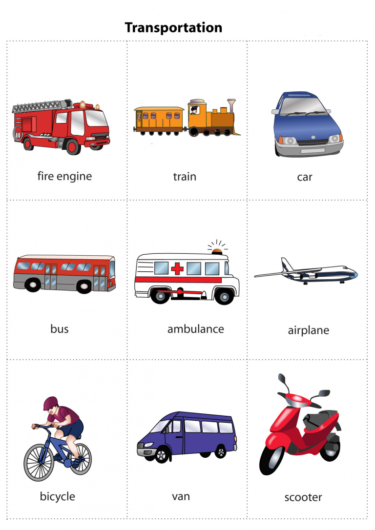 Виды транспорта на английском карточки