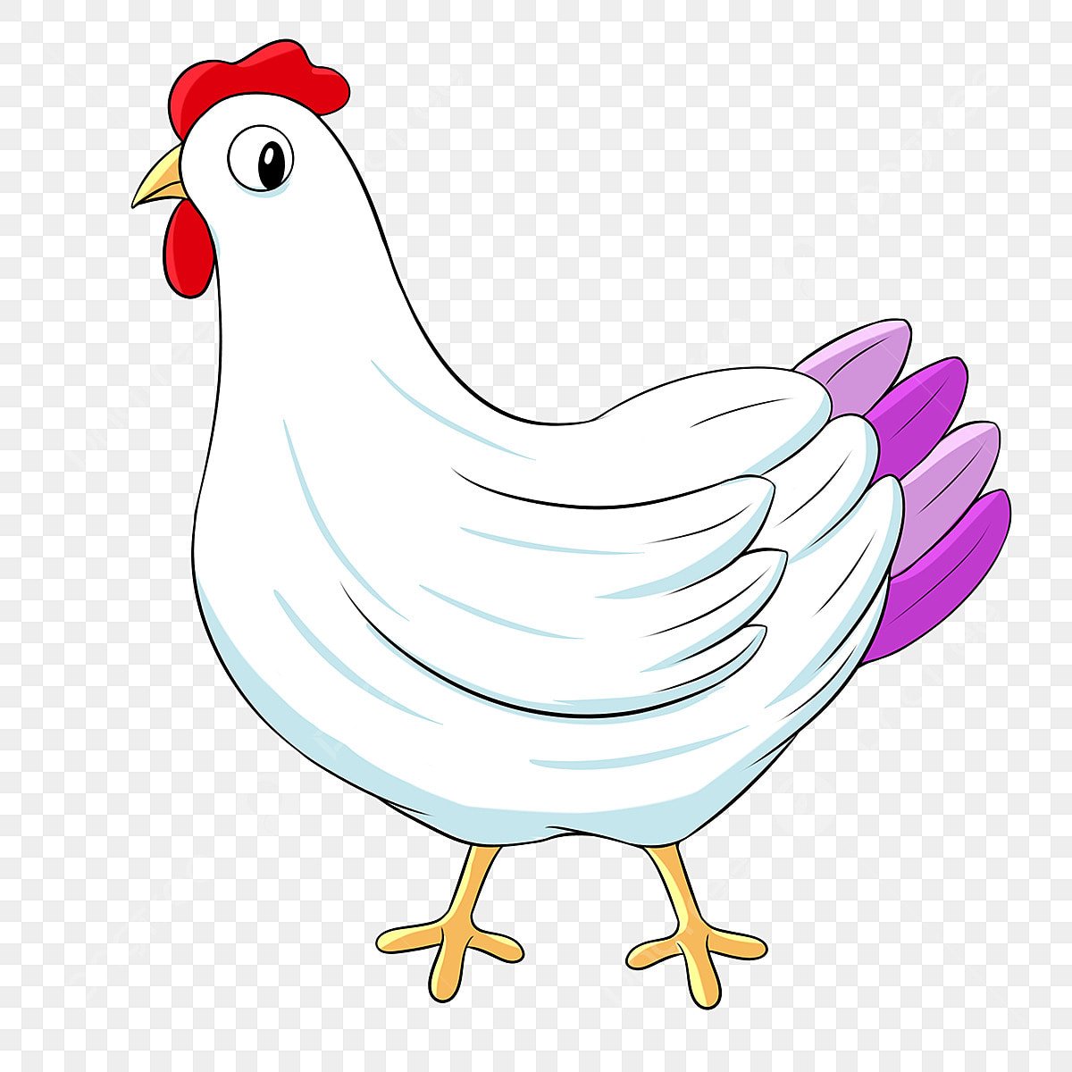 Белая курица мультяшная