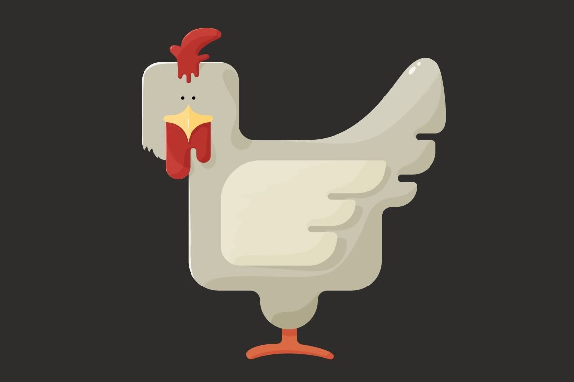 Смешная мультяшная курица