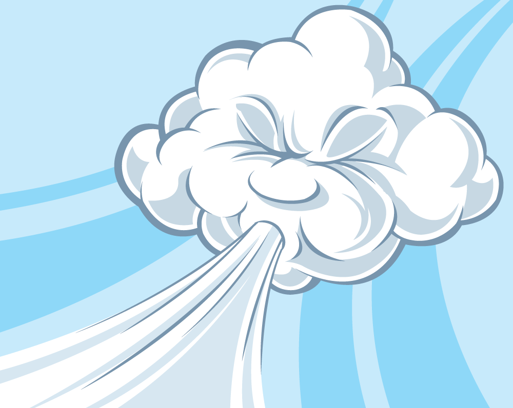 Туча дует ветер