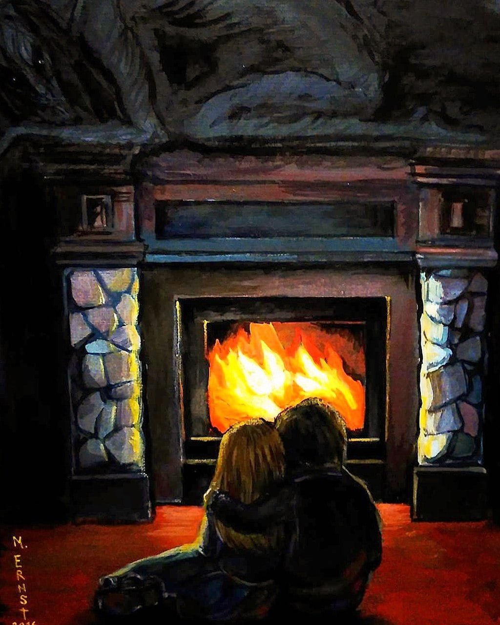 Двое у камина