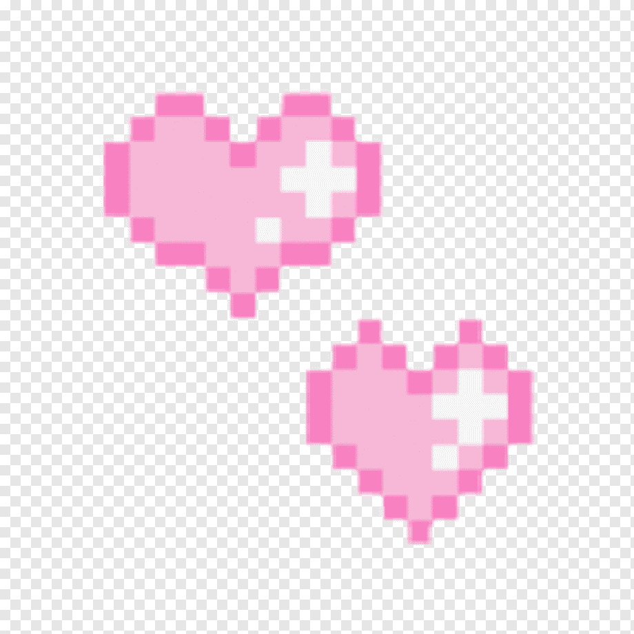 Пиксельное сердце на прозрачном фоне