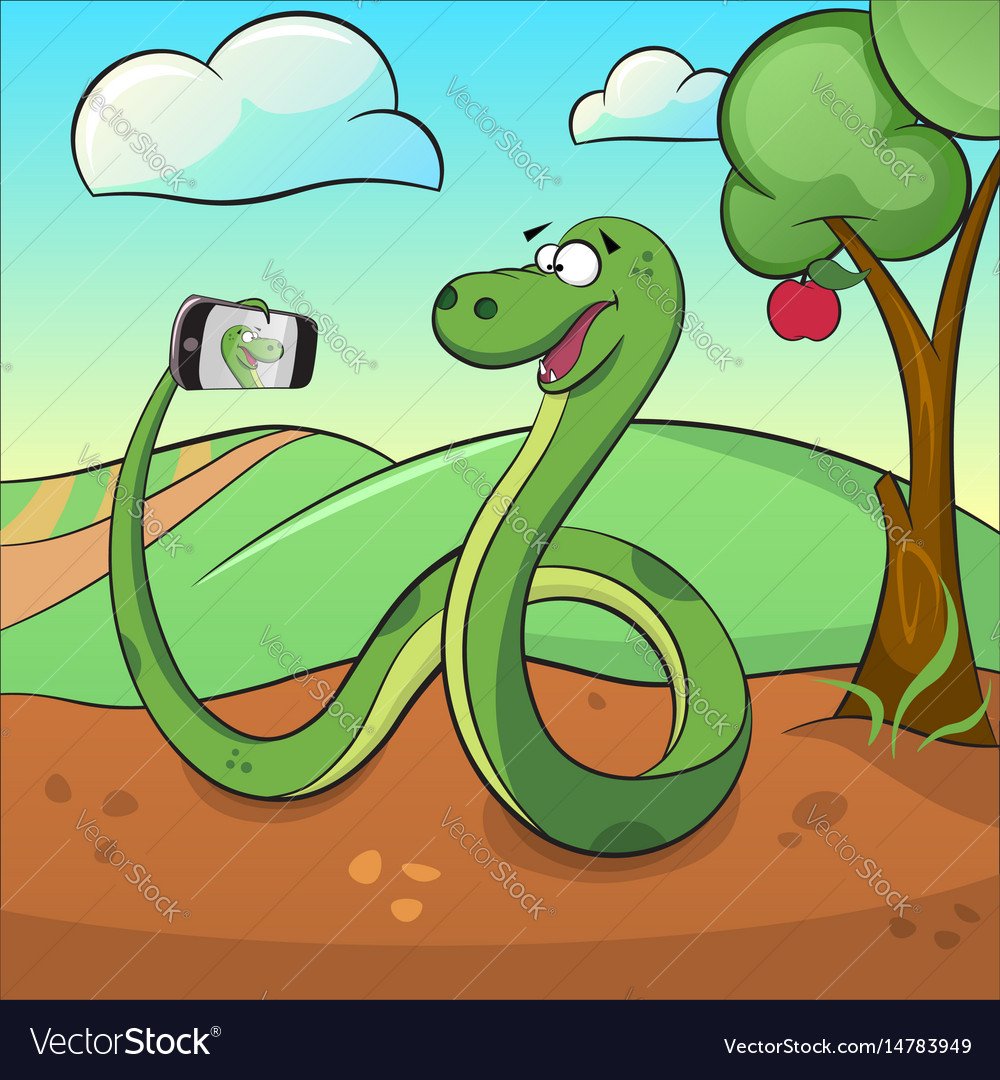 Карикатура змеи