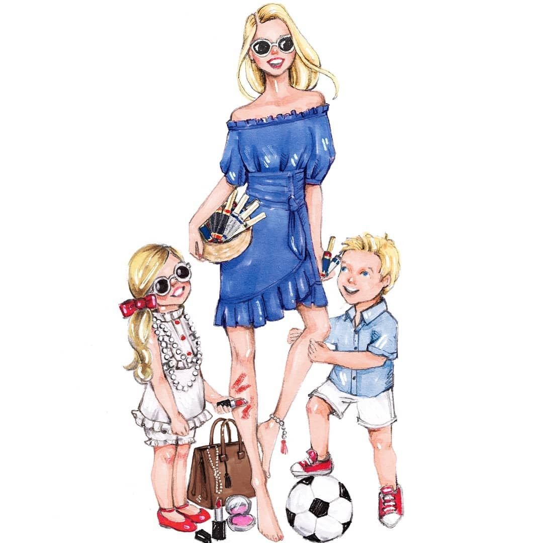 Девушка с тремя детьми