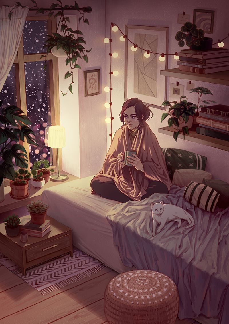 Атмосферные уютные арты